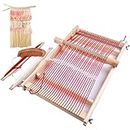 Kissbuty Wooden Multi-Craft Weaving Loom Large Weaving Frame to Handcraft for Kids and Beginners, 9.9 by 15.7 by 1.3 Inches (Wooden)