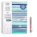 Simplified by Emily Ley Planner July 2022 – June 2023 Yearly Weekly Monthly Planner, CYO Cover, Size 8.375" x 11" (Stripe) and Stylus pen from TheBeliver LLC