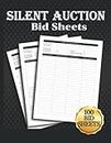 Silent Auction Bid Sheets: Auction Bid Forms, Charity Auction Bid Tracker | Fundraising Event Organizer and Planner