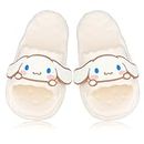 Roffatide Anime Cinnamoroll My Melody Kuromi Slides for Girls House Slides Non-Slip Bathroom Shower Sandals Rubber Slippers, White, 5 Women/4 Men