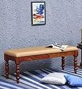ALATERRE HOME FURNITURE Wooden Bench for Sitting Dg Bench for Living Room | Balcony Garden and Outdoor Bench | Sheesham Wood Bench Teak Brown Finish(Modern 04)