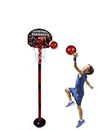 Amisha Gift Gallery Basketball for kids 2 in1 Set with Adjustable Stand and Magnetic Dart Game Basket Ball for Indoor Outdoor use (Rubber Basketball & 3 Darts Included in The Box)