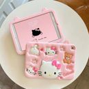 Hello Kitty Pink Tablet Case, Cute Aesthetic Soft Cover For Ipad 10.2 Inch 7 8 9 Th Generation, Cartoon Luxury Silicone Case With Holder Strap
