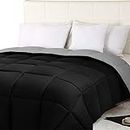 Utopia Bedding All Season Reversible Duvet - | Reversible Two Sided- Black/Grey | - Down Alternative Duvet - Soft and Lightweight Microfiber Box Stitched duvet (4.5 Tog - Super King) Black/Grey
