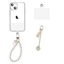 KICKZU Universal mobile phone chain, pearl charms for mobile phone pendant, mobile phone beads, lanyard, wrist strap, compatible with mobile phone smartphone & mobile phone case keychain
