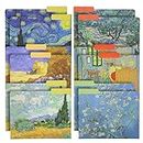 12 Pack Vincent Van Gogh Decorative File Folders with 1/3 Cut Tab, Pretty Letter-Size Holders for Office (6 Designs)