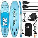 Tidal King 10'6 x 33 x 6 California ISUP Inflatable Stand Up Paddle Board - Extra Wide for Added Stability, Adjustable Kayak Paddle, Kayak Seat, Leash, Backpack, Phone Case