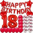 ZSNWGZ Sweet 18th Birthday Decorations Party Supplies,Red Number 18 Balloons,18th Foil Mylar Balloons Latex Balloon Decoration,Great 18th Birthday Gifts for Girls,Women,Men,Photo Props
