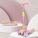 R for Rabbit Road Runner Scooter for Kids of 3 to 14 Years Age 4 Adjustable Height, Foldable, LED PU Wheels & Weight Capacity 75 kgs Kick Scooter with Brakes (Pink)