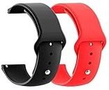 AONES Pack of 2 Silicone Belt Watch Strap Compatible for Moto 360 2nd Gen 42mm Watch Strap Black, Red