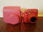 Fujifilm Instax Mini 8 Raspberry Instant Camera w/ Case, Untest, AS IS
