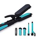 Havells 5-in-1 Multi Styling Kit - Straightener, Curler, Crimper, Conical Curler & Volume Brush | For Multiple Hair Styles | 2 Years Guarantee | Blue/Black | HC4045