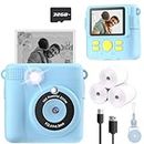 ESOXOFFORE Kids Camera Instant Print, Christmas Birthday Gifts for Age 3-12, Selfie Digital with 1080P Videos,Toddler Portable Travel Toy 4 5 6 7 8 9 Year Old Boys Girls-Blue (ABS-681)