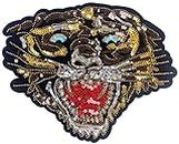Ani Accessories UnisexVintage Tiger Handmade Patch with Beads Sequins Stitching Patches Embroidery Sew on Patches Applique for Clothing Jackets Pants Jeans. (Sequins Tiger) (8.5x10.5 inches)