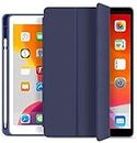 Shoppers Point Silicone Smart Tri Fold Lightweight Cover with Soft Silicone Back for Apple iPad 10.2" 9th Gen (2021) / 8th Gen / 7th Gen - Blue