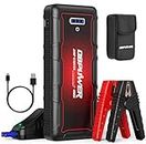 DBPOWER Jump Starter 4000A Peak 88.8Wh Portable Car Jump Starter (Up to All Gas/10L Diesel Engine) UltraSafe 12V Auto Battery Booster Pack with Smart Clamp Cables, Quick Charger, LED Light Jump Box