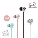 3.5mm Wired Earphones for Girls Cute Cat Paw In-ear Headphone With Mic Gaming
