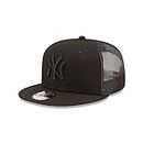 New Era Cap Company Men's New Era Compatible with New York Yankees Classic Trucker Black on Black MLB 9Fifty Snapback Baseball Cap Hat One Size