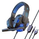 Auriculares para juegos de 3,5 mm micrófono auriculares estéreo bajos envolventes para PS5 PS4 PC Xbox One
