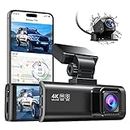 REDTIGER F7N 4K Dual Dash Cam with Free 64GB Card, Built-in WiFi GPS Front 4K/2.5K and Rear 1080P Dual Dash Camera for Cars,3.18 inch Screen,170° Wide Angle, Parking Monitor, Support 256GB Max