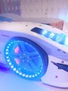 Kinder Auto Bett weiße Eİnzelbett mit der Beleuchtung TOP Preis