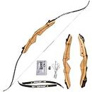 MILAEM 48’’ 54’’ Archery Takedown Recurve Bow 10-22lbs Wooden Riser Longbow Hunting Outdoor Target Practice Shooting Right Hand Youth Bow Gift (48’’, 10lbs)