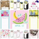 3/4PC ON SALE MAGNETIC SHOPPING LIST ANIMAL/FOOD/ FLORAL Notebook TODO LIST