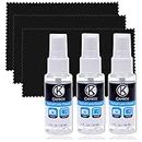 Camkix Lens and Screen Cleaning Kit - 3x cleaning spray 3x microfiber cloth - Perfect to clean the lens of your DSLR and compatible with your GoPro camera, smartphone, tablet, notebook, etc.