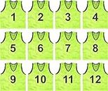 SAS SPORTS 1 to12 Numbered Scrimmage Team Practice Vest, Training Bibs, Soccer Pinnies for Youth, Adult (F-Green, Medium)