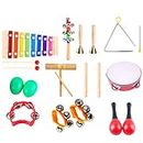 Toddler Musical Instruments,Instruments Toys for Baby Kids Preschool Education, Early Learning Musical Xylophone Tambourine Drums Toy for Boys and Girls-20 Pcs