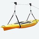 Genki Kayak Hoist Bike Lift with Pulley System Garage Ceiling Storage Rack for Kayak, Canoe, Bike, or Ladder Storage…