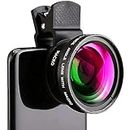 GBOKYN Set di lenti 2 in 1, obiettivo per cellulare, obiettivo grandangolare 0,45 X e obiettivo macro 12,5 X, kit per fotocamera per iPhone, Android, Samsung, più telefoni e tablet