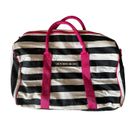 Victoria's Secret Black White Stripe Pink Tote Duffle Bag 