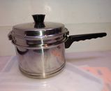 Lifetime Saucepan 3 Qt West Bend Stainless Frying Pot Double Boiler Insert & Lid