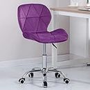Finch Fox Height-Adjustable Velvet Fabric Office Chair for Salon/Spa/Bar/Medical/Kitchen/Doctor Stool Chair (Purple)