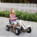 Aosom Kids Pedal Go Kart W/ Adjustable Seat, Rubber Wheels
