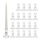 Glasseam Glass Taper Candle Candlestick Holders, 20Pcs Clear Candle Stick Holder Set Bulk Decorative Christmas Candlesticks Holder for Dining Table Centrepiece for Dinner Wedding Living Room