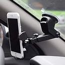 Die Hard Car Mobile Phone Holder Long Neck One Touch Mount Holder 360 degree Touch Frame for Dashboard/Windshield (Black with Silicon Base)