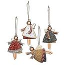 Heavenly 4" Painted Metal Angel Ornaments - Set of 12 for Christmas Tree Decoration and Holiday Crafts & Gift Tags