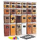 Feshory 30 Pack Airtight Food Storage Container Set -Pantry Storage Containers Organiser & Cereal Storage Containers for Kitchen Storage & Organisation with 100% Leak Proof Lids