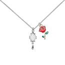 UJIMS Beauty Beast Movies Gifts Mirror and Rose Charm Necklace Princess Belle Fans Jewelry Beauty Fairy Story Gift (MirrorandRoseNecklace)