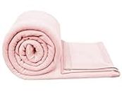 BSB HOME Ultra Soft Fleece Double Bed Blanket, No Shed No Pilling Luxury Plush Cozy 300GSM Lightweight Blanket for Bed, Couch, Chair, Sofa Suitable for All Season, 90" x 90", Light Pink