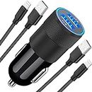 [Apple MFi Certified] iPhone Fast Car Charger, Braveridge 4.8A Dual USB Power Car Charger Cigarette Lighter Adapter + 2Pack Lightning to USB Braided Cable for iPhone 14 13 12 11 Pro/XS/XR/Mini/X/iPad