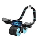 Abs Roller Wheel with Timer, Abdominal Exercise Roller Elbow Support core Exercise Equipment, Automatic Rebound Abdominal Wheel with Knee Mat for Fitness Trainer Home Gym