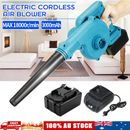 Cordless Electric Garden Leaf Blower Air Vacuum Rechargeable Battery Charger 18V