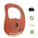 Rayzm Lyre Harp, instrumento lira de caoba de madera maciza con diseño de patente, arpa portátil de 16 cuerdas de metal para adultos/niños/principiantes