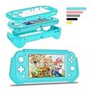 V-MOTA Protective Case for Nintendo Switch Lite, Full Protection Switch Lite Cover, TPU Shock-Absorption and Anti-Scratch for Nintendo Switch with Bult-in Screen Protector & Thumb Grip Caps (Blue)