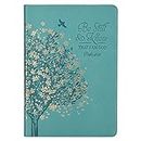 Christian Art Gifts Classic Journal Be Still And Know Psalm 46:10 Floral Inspirational Scripture Notebook, Ribbon Marker, Teal/Gold Faux Leather Flexcover, 336 Ruled Pages