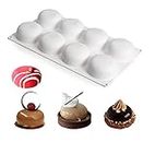 FirstTry Mousse Cake Mold I 3D Fondant Silicone Baking Candy Mould I for Handmade DIY Soap Cakes French Dessert, Pastry, Chocolate, Cupcake, Ice Cream, Decoration Tools - 8 Cavity (Oblet Stone)