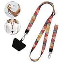 ZORBES® Phone Lanyard with Phone Patch, Adjustable Phone Neckstrap Phone Strap Fashion Print Polyester Phone Sling Hand Strap Cell Phone Lanyard for Most Smartphones (Not Includes Phone Case)